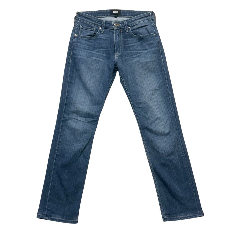 Paige Jeans Mens Blue Federal Straight Slim Medium Wash Denim Mid Rise 29x30